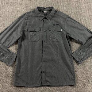 NWOT Outdoor Research Gastown Flannel Shirt Men's Large Gray Outdoors Hiking